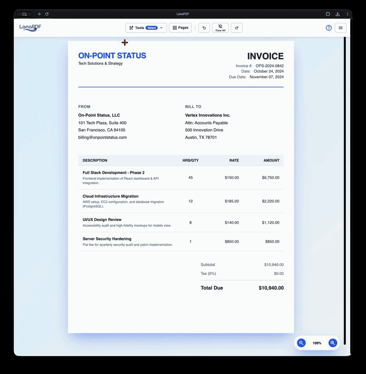 LanaPDF PDF annotation demo